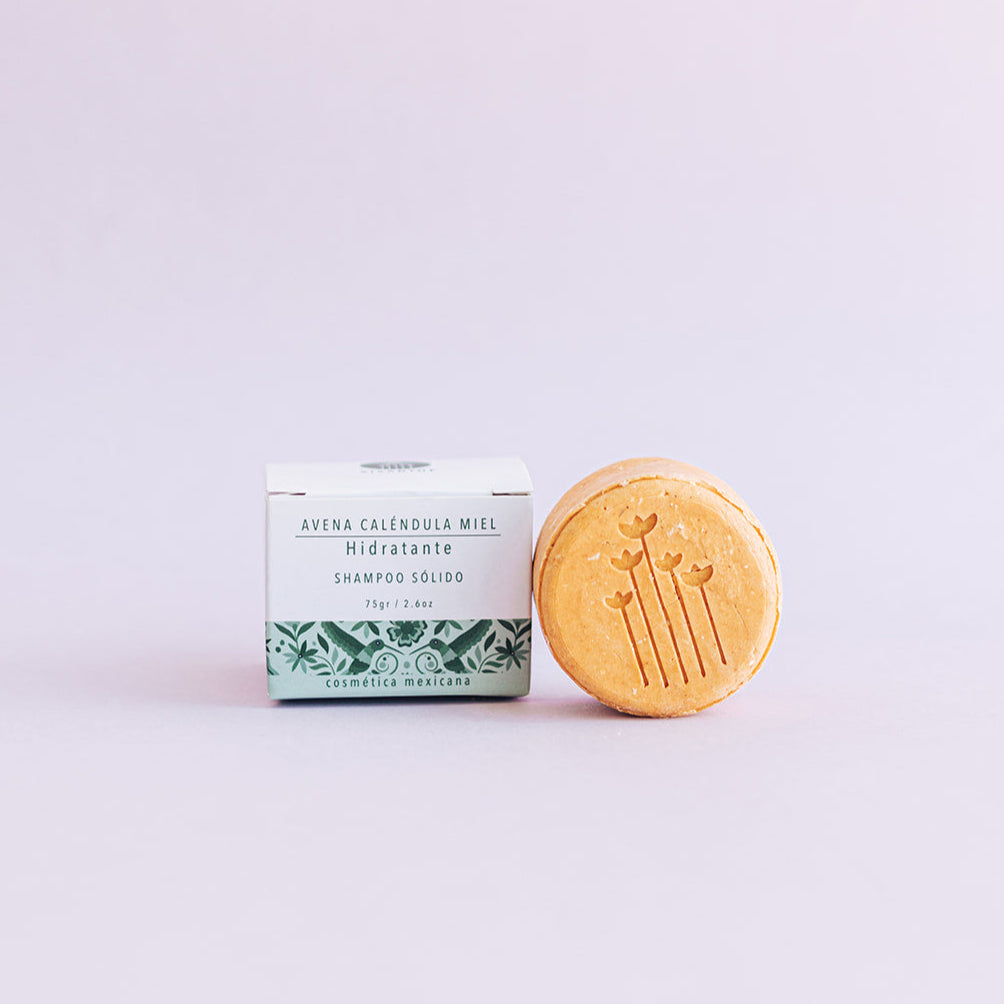 Shampoo Sólido Hidratante Avena Caléndula Miel